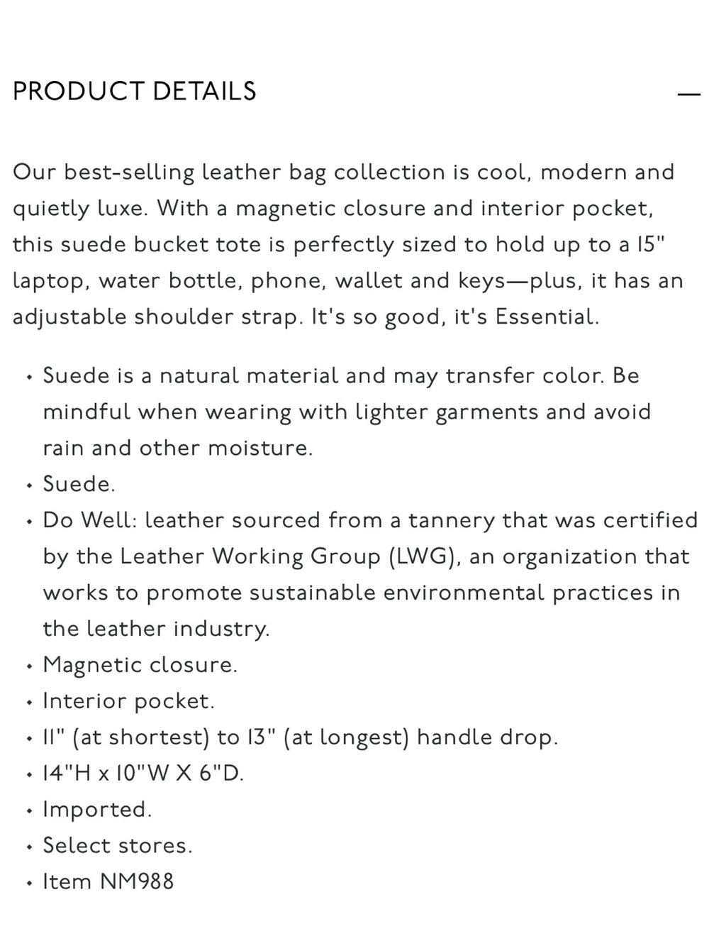 NEW Madewell The Essential Bucket Tote in Dark caramel suede NM988 $198 work bag - Picture 6 of 17